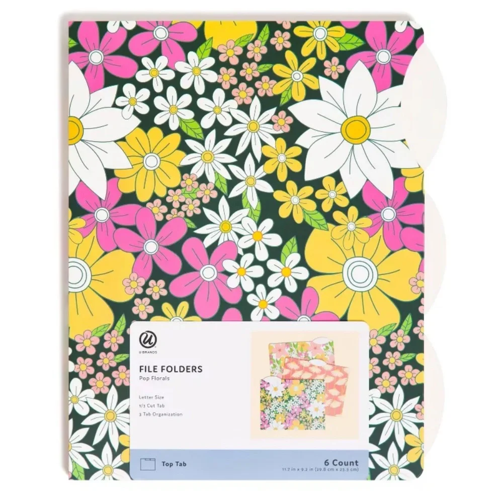 U Brand Pop Floral File Folders 2-6 Count